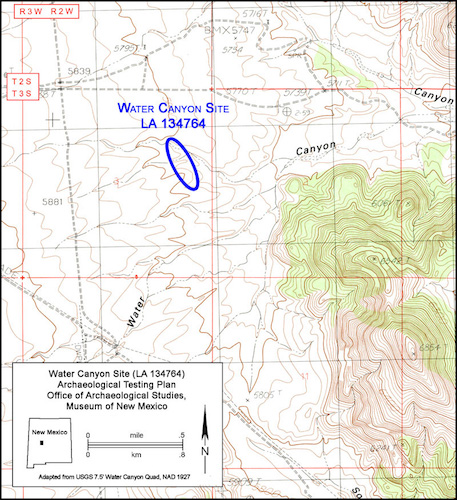 Figure 1. Location map of the Water Canyon site.