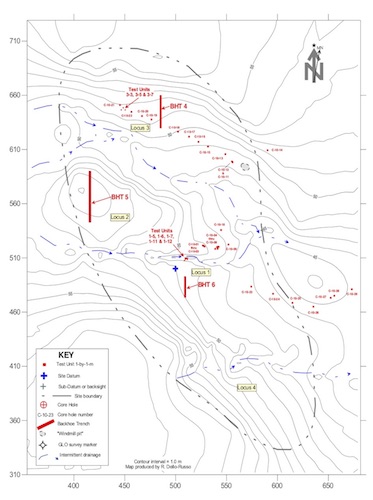 Figure 2. Topographic plan view of the Water Canyon site.