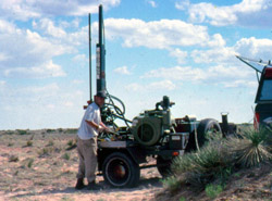 Coring at the Lucy site, New Mexico